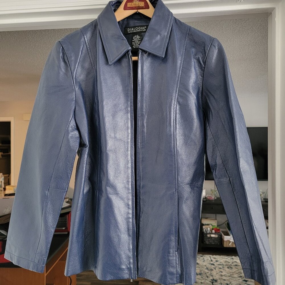 New Blue Leather Jacket - Never Worn